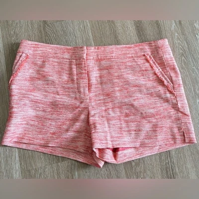 Pantalones Cortos Trina Turk Corbin Coral Sarga Flecos Lino Clásicos Preppy Verano Talla 14 Foto 1 de 4