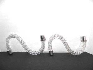 Pair of vintage, crystal, twisted, S-curve chandelier/wall sconce arms. 7-1/4" - Picture 1 of 14
