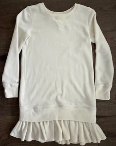 Polo Ralph Lauren Girl's Dress Size Medium 8-10 Jersey with Waffle Peplum Cream - Picture 1 of 11