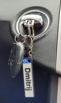 3D EIGENHERSTELLUNG Personalisierter KFZ Schlüsselanhänger als Kennzeichen mit Namen oder Nummern