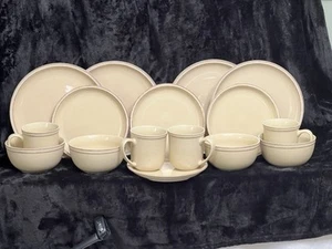 Better Homes & Garden 16pcStoneware Dinnerware Set for Daily Use Tan & Brown - Picture 1 of 24