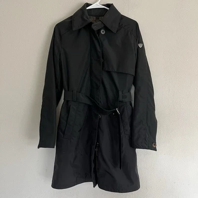 Post Card Womens 2 Trench coat Hoodie Black Belted  - Image 1 of 4