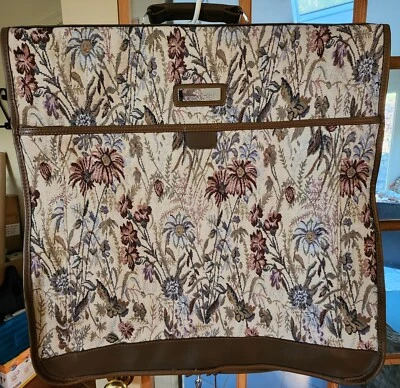 Vintage Jordache Floral Travel Carry On Garment Bag Tapestry Design - Image 1 of 4