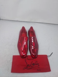 Christian Louboutin MENS Dandelion Red Patent Loafer Shoe US 9.5 EU 42.5 NEW - Picture 1 of 12