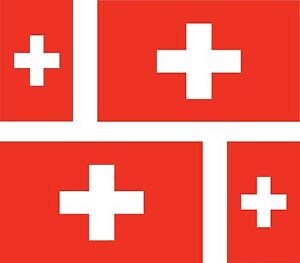 4x Schweiz Schweizer Flagge Aufkleber Aufkleber Fahrrad Autohelm