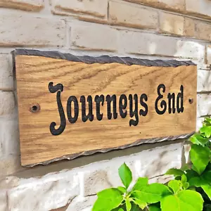 Custom Wooden House Sign House Number Name Plaque Outdoor Plate 100x350mm - Picture 1 of 16