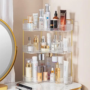 Makeup Organizer for Vanity, 3-Tier Corner Bathroom Organizer Countertop,,,,, - Picture 1 of 12