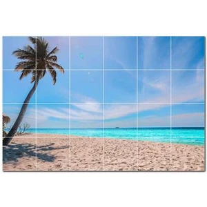 Beach Ceramic Tile Wall Mural PT500105. 25.5" W x 17" H (24) 4.25 tiles - Picture 1 of 1