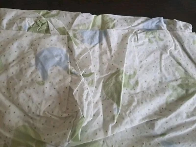 Pottery Barn Kids ELEPHANT 🐘 Crib SHEET toddler bed eli polka dot Green Blue - Image 1 of 4