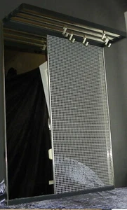 50er 60er Jahre Wandgarderobe Spiegel Draht Gitter String Schrumpflack wardrobe - Bild 1 von 12