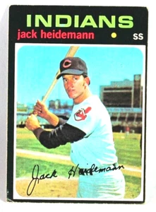 Tarjeta de béisbol 1971 Topps #87 Jack Heidemann Indians SS - Excelente - Imagen 1 de 2