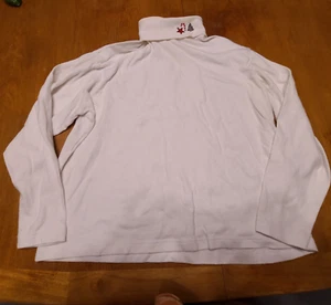 Vintage White Summit Hill Turtleneck Christmas items embroidered on neck sz L - Picture 1 of 3