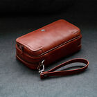 Real Leather Multifunction Tobacco 3 Pipes Storage Pouch Portable Bags Handmade