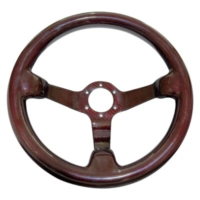 Volante de carreras de fibra de carbono rojo brillante completo 350 mm 3" profundidad 6 agujeros Foto 1 de 4