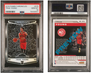 2018-19 Chronicles Trae Young Obsidian Rookie Card #575 RC GRADED PSA 10