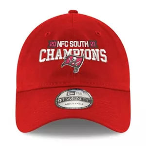 NEW ERA Tampa Bay Buccaneers "2021 NFC South Champs" HAT CAP 6Panel OSFA RED 920 - Picture 1 of 4