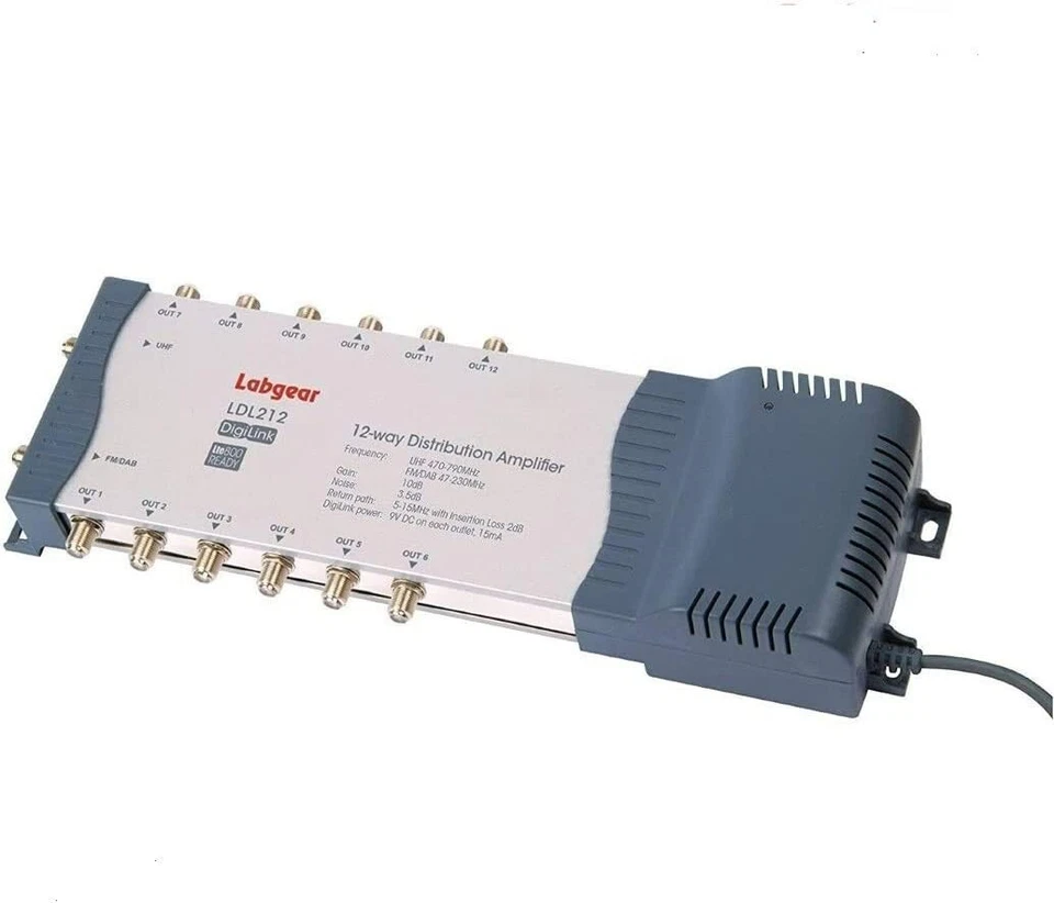 Labgear Distribution Amplifier with IR Bypass, RED Compliant 2 Input 12 Output - Image 1 of 1