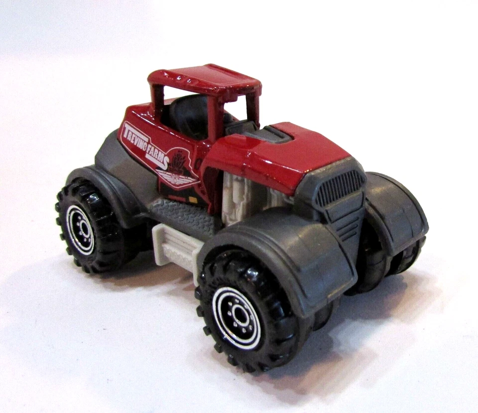 Matchbox 2.25" Diecast 4x4 Duals All Around inusual Trevino Farms tractor rojo Foto 1 de 4