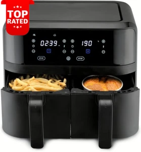 9L Twin Air Fryer 2-Basket Air Fryer with 2 Independent Frying Baskets, Match Co - Picture 1 of 12