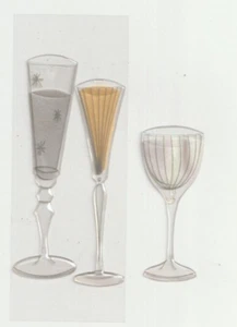 Jolee's by You 3-D non adhesive soft Epoxy WINE GLASSES Fast FREE SHIP! 61362 - Picture 1 of 3