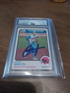 Coby Mayo Baltimore Orioles Hot Prospect Firmado IP Autógrafo Certificado PSA  - Imagen 1 de 3