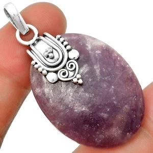 Natural Purple Lepidolite 925 Sterling Silver Pendant Jewelry P-1313 - Picture 1 of 5