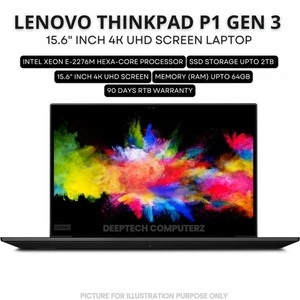 Lenovo ThinkPad P1 Gen 3 15.6" 4K UHD Intel Xeon E-2276M 32GB RAM 2TB NVMe T2000 - Picture 1 of 12