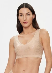Reggiseno donna Chantelle XS/SMALL morbido elasticizzato imbottito scollo a V in beige leone shimmer  - Foto 1 di 8