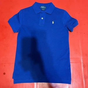 Polo Ralph Lauren ragazzo taglia 7 blu giallo logo pony manica corta - Foto 1 di 3