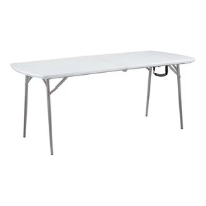NPS BMFIH Series 30x72" Plastic Heavy Duty Fold-in-Half Table in Speckled Gray - Picture 1 of 8