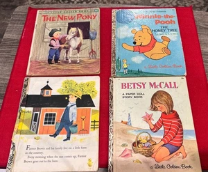 4 Vintage Golden Books Betsy McCall, The New Pony, Winnie-the-Pooh, Farmer Brown - Picture 1 of 9