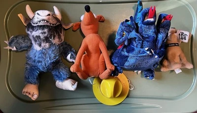 老式毛绒玩具 4 件装 Where the Wild Things Are Simpsons Taco Bell — 第 1/4 张图片