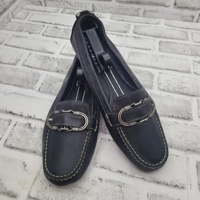 Cole Haan Soft Leather Black Driving Loafers Buckle Toe Split Sole Women's 8.5 - Image 1 of 4