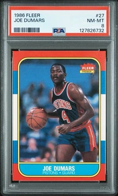 Fleer Joe Dumars 1986-87 RC PSA 8 novato #27 Foto 1 de 2