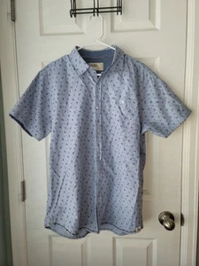 Mens Free Planet light blue Anchors All Over Print Short Sleeve Collared SZL - Picture 1 of 8