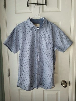Mens Free Planet light blue Anchors All Over Print Short Sleeve Collared SZL - Image 1 of 4