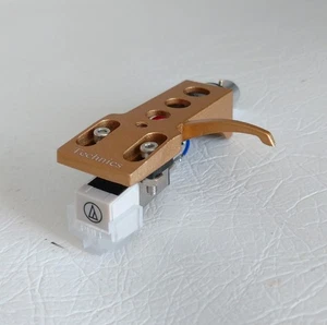 Technics RARE Gold Headshell w/ Audio-Technica Cartridge & Stylus Made in Japan - Picture 1 of 13