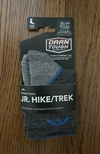 Darn Tough MerinoWool Jr. Hike/Trek Micro Crew Socks (Gray/Blue) - Small - NWT! - Picture 1 of 4