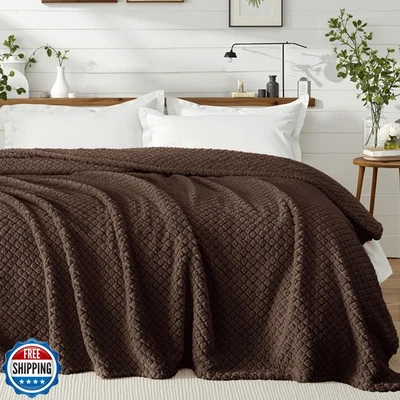 Exclusivo Mezcla Manta de Vellón Tamaño Doble para Cama, Suave Ligero Tiro Bla Foto 1 de 4