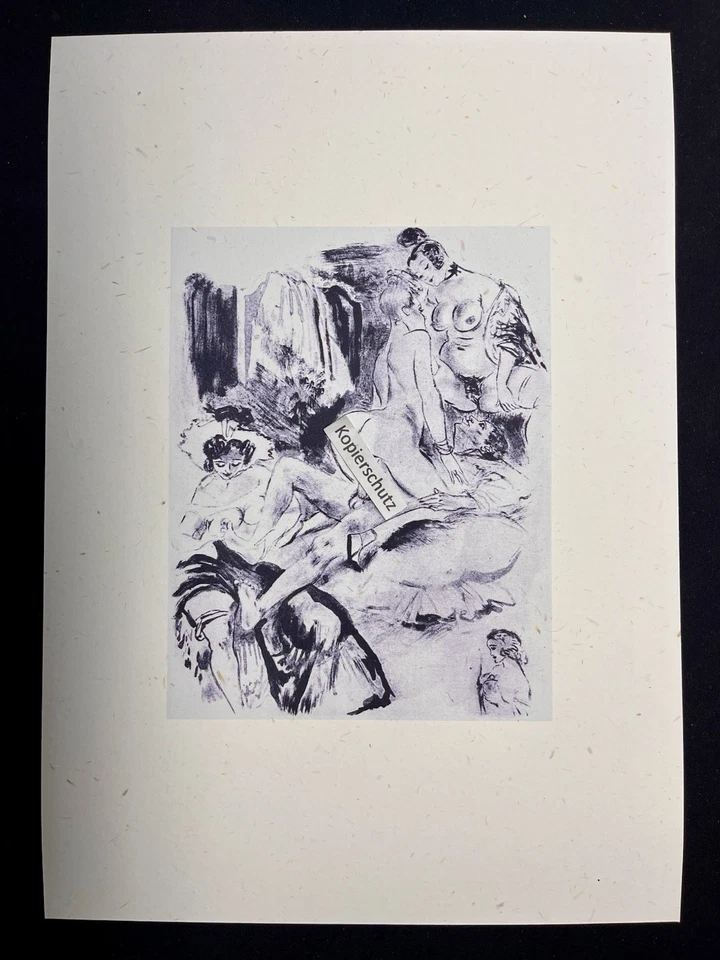 Erotic Artprint Kohlezeichnung LGBT Orgie A. Berthomme zu Gamiani 2 nuits d‘exes - Bild 1 von 2