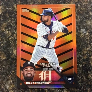 Actualización Topps 2023 debut de novato Riley Greene #US298 lámina naranja y negra (RC) - Imagen 1 de 2
