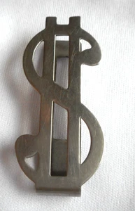 Silberfarben $ Dollar Schild Metall Geldklammer Kreditkartenhalter 2 1/8" x 1" - Bild 1 von 7