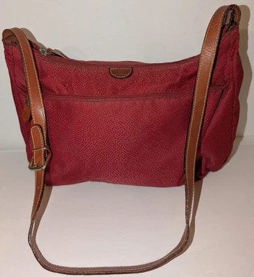 Bolso de Hombro BRIC'S Italia Rojo Flocado PVC Cuero Tostado Detalles Ligero Viaje Foto 1 de 4