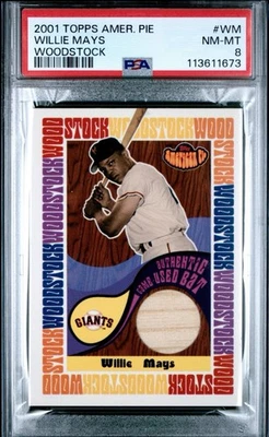 2001 TOPPS AMERICAN PIE WOODSTOCK #WM WILLIE MAYS BBWM-WM PSA 8 - Image 1 of 2