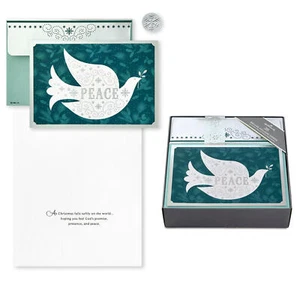 Hallmark Deluxe Holiday Cards 35 w/Self-Sealing Envelopes, PEACE - Picture 1 of 1