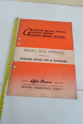 manuale riparazioni Giulietta Spider Veloce Spider Sprint Veloce Alfa Romeo - Immagine 1 di 4