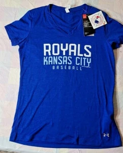 Women's Kansas City Royals Under Armour MLB V-Neck T-shirt Small - Picture 1 of 5
