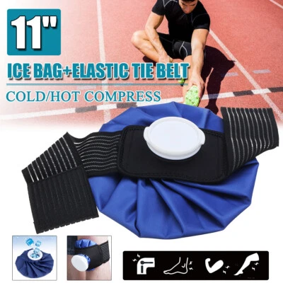 Reusable Ice Bag Pain Relief Hot & Cold Sports Injury For Knee Head Leg w/ Belt - Image 1 of 4