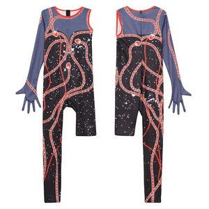 Girls Bodysuit Rave Unitard Glitter Leotard Carnival Jumpsuit Singer Playsuit - Picture 1 of 16