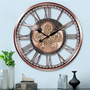 CLXEAST 28 Inch Oversized Large Moving Gears Wall Clock,Industrial Vintage Ro... - Picture 1 of 9